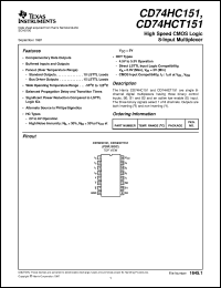 datasheet for CD54HC151F3A by Texas Instruments