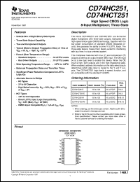 datasheet for CD54HC251F by Texas Instruments