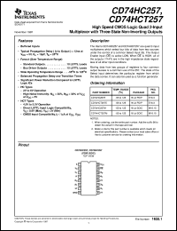 datasheet for CD54HC257F3A by Texas Instruments