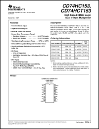datasheet for CD54HCT153F3A by Texas Instruments