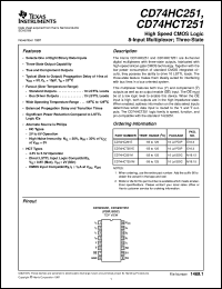 datasheet for CD54HCT251F3A by Texas Instruments