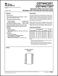 datasheet for CD54HCT257F3A by Texas Instruments