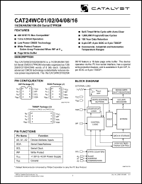 datasheet for CAT24WC04PA-TE13 by 