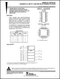 datasheet for SN74HC157DR by Texas Instruments