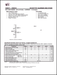 datasheet for 1N5817 by Wing Shing Electronic Co. - manufacturer of power semiconductors