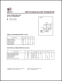 datasheet for 2N3771 by Wing Shing Electronic Co. - manufacturer of power semiconductors