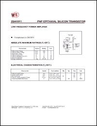 datasheet for 2SA1011 by Wing Shing Electronic Co. - manufacturer of power semiconductors