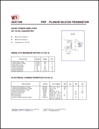 datasheet for 2SA1106 by Wing Shing Electronic Co. - manufacturer of power semiconductors
