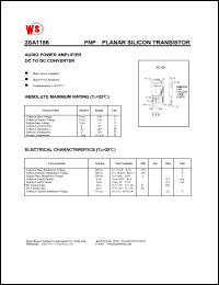 datasheet for 2SA1186 by Wing Shing Electronic Co. - manufacturer of power semiconductors