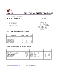 datasheet for 2SA1215 by Wing Shing Electronic Co. - manufacturer of power semiconductors