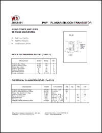 datasheet for 2SA1491 by Wing Shing Electronic Co. - manufacturer of power semiconductors