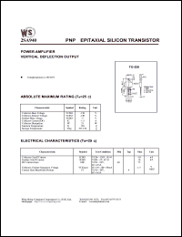 datasheet for 2SA940 by Wing Shing Electronic Co. - manufacturer of power semiconductors