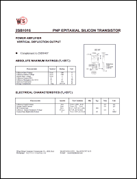datasheet for 2SB1016 by Wing Shing Electronic Co. - manufacturer of power semiconductors