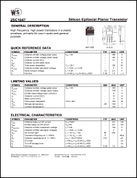 datasheet for 2SC1047 by Wing Shing Electronic Co. - manufacturer of power semiconductors