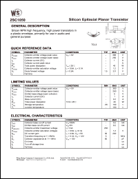datasheet for 2SC1050 by Wing Shing Electronic Co. - manufacturer of power semiconductors