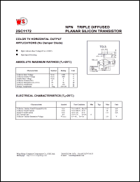 datasheet for 2SC1172 by Wing Shing Electronic Co. - manufacturer of power semiconductors