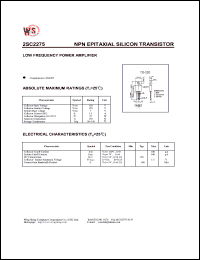 datasheet for 2SC2275 by Wing Shing Electronic Co. - manufacturer of power semiconductors