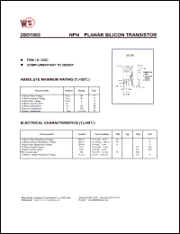 datasheet for 2SD1063 by Wing Shing Electronic Co. - manufacturer of power semiconductors