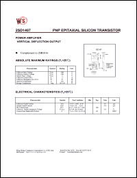 datasheet for 2SD1407 by Wing Shing Electronic Co. - manufacturer of power semiconductors