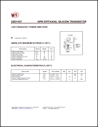 datasheet for 2SD1437 by Wing Shing Electronic Co. - manufacturer of power semiconductors