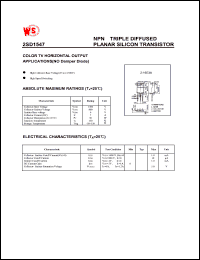 datasheet for 2SD1547 by Wing Shing Electronic Co. - manufacturer of power semiconductors
