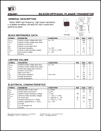 datasheet for 2SD401 by Wing Shing Electronic Co. - manufacturer of power semiconductors