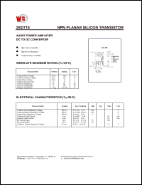 datasheet for 2SD718 by Wing Shing Electronic Co. - manufacturer of power semiconductors