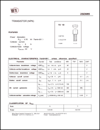 datasheet for 2SD965 by Wing Shing Electronic Co. - manufacturer of power semiconductors