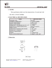 datasheet for HC-49/S by Wing Shing Electronic Co. - manufacturer of power semiconductors