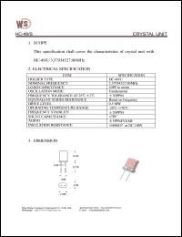 datasheet for HC-49/U by Wing Shing Electronic Co. - manufacturer of power semiconductors