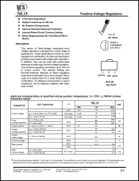 datasheet for 78L15ACZ by Wing Shing Electronic Co. - manufacturer of power semiconductors