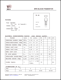 datasheet for 9014 by Wing Shing Electronic Co. - manufacturer of power semiconductors