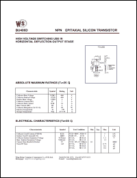 datasheet for BU406D by Wing Shing Electronic Co. - manufacturer of power semiconductors