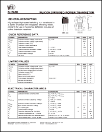 datasheet for BU508D by Wing Shing Electronic Co. - manufacturer of power semiconductors