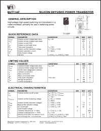 datasheet for BUT11AF by Wing Shing Electronic Co. - manufacturer of power semiconductors