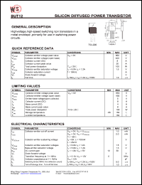 datasheet for BUT12 by Wing Shing Electronic Co. - manufacturer of power semiconductors