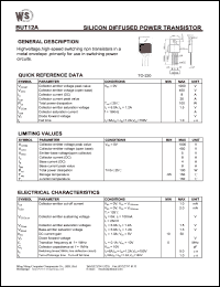 datasheet for BUT12A by Wing Shing Electronic Co. - manufacturer of power semiconductors