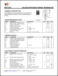 datasheet for BUT12AF by Wing Shing Electronic Co. - manufacturer of power semiconductors