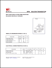 datasheet for BUW13A by Wing Shing Electronic Co. - manufacturer of power semiconductors