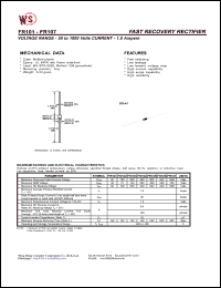 datasheet for FR101 by Wing Shing Electronic Co. - manufacturer of power semiconductors