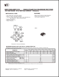 datasheet for KBPC15005 by Wing Shing Electronic Co. - manufacturer of power semiconductors