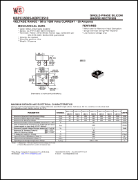 datasheet for KBPC35005 by Wing Shing Electronic Co. - manufacturer of power semiconductors