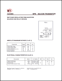 datasheet for MJ10001 by Wing Shing Electronic Co. - manufacturer of power semiconductors