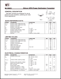 datasheet for MJ10023 by Wing Shing Electronic Co. - manufacturer of power semiconductors