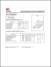 datasheet for MJ15001 by Wing Shing Electronic Co. - manufacturer of power semiconductors