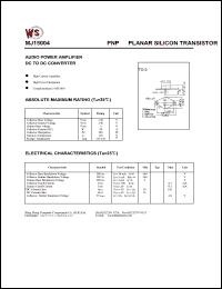 datasheet for MJ15004 by Wing Shing Electronic Co. - manufacturer of power semiconductors