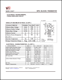 datasheet for MJE13007 by Wing Shing Electronic Co. - manufacturer of power semiconductors