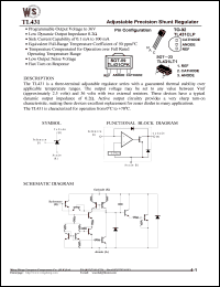 datasheet for TL431CLP by Wing Shing Electronic Co. - manufacturer of power semiconductors