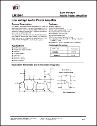 datasheet for LM386M-1 by Wing Shing Electronic Co. - manufacturer of power semiconductors
