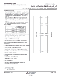 datasheet for MH16S64APHB-7 by Mitsubishi Electric Corporation, Semiconductor Group